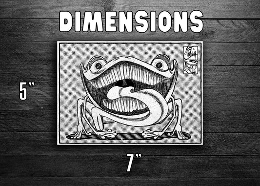 Puppy Frog black and white surreal monster art print 5x7 ArtInCMinor