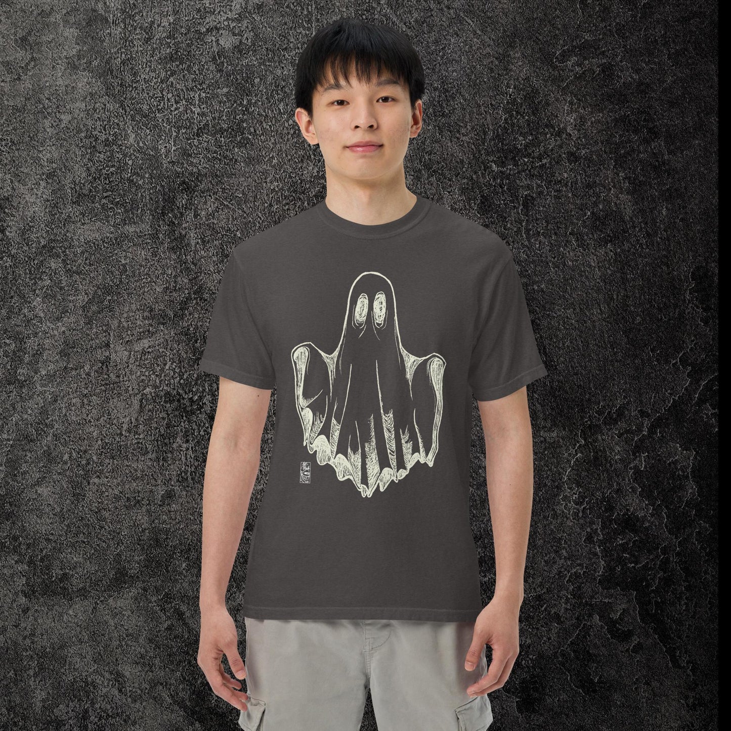 Ghost large print heavyweight garment-dyed t-shirt unisex ArtInCMinor