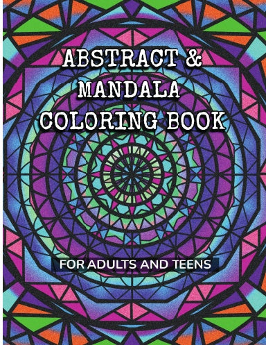 Abstract mandala coloring book enhanced edition cover ArtInCMinor