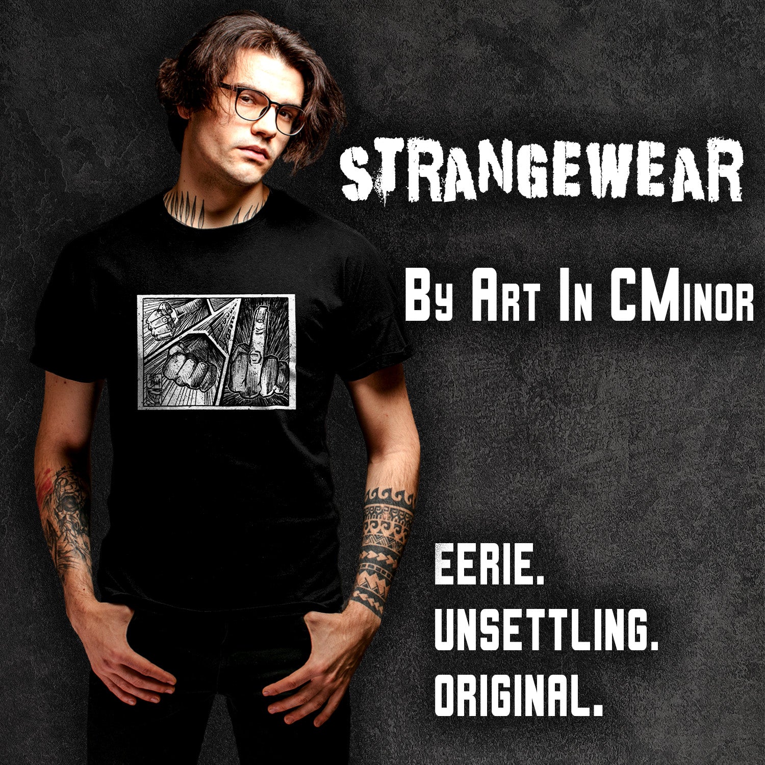 Eff U comic middle finger graphic t-shirt unisex ArtInCMinor