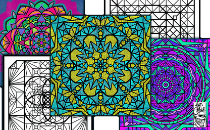 Abstract and mandala coloring book marker safe edition cover ArtInCMinor