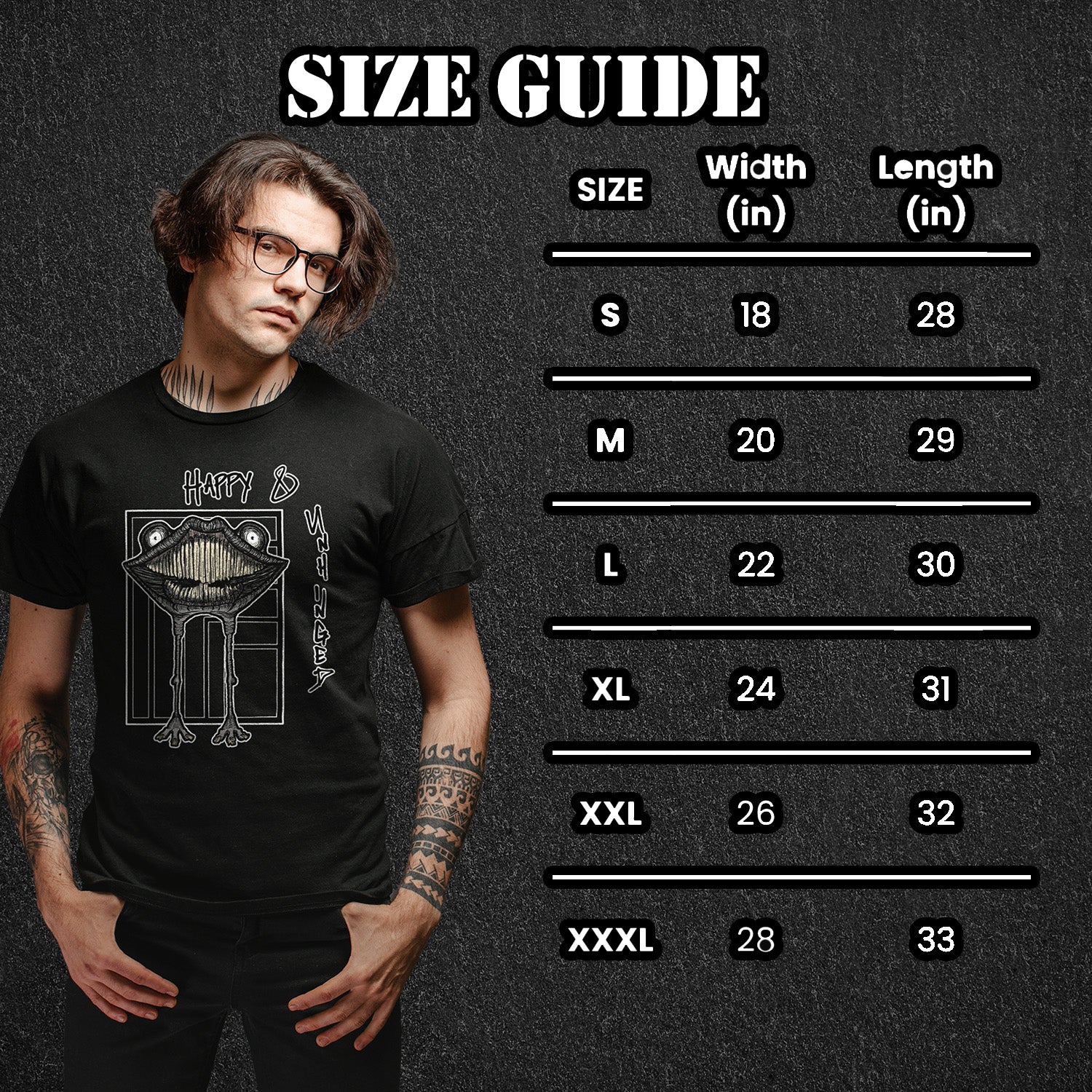 Happy and Unhinged Creature graphic t-shirt StrangeWear ArtInCMinor