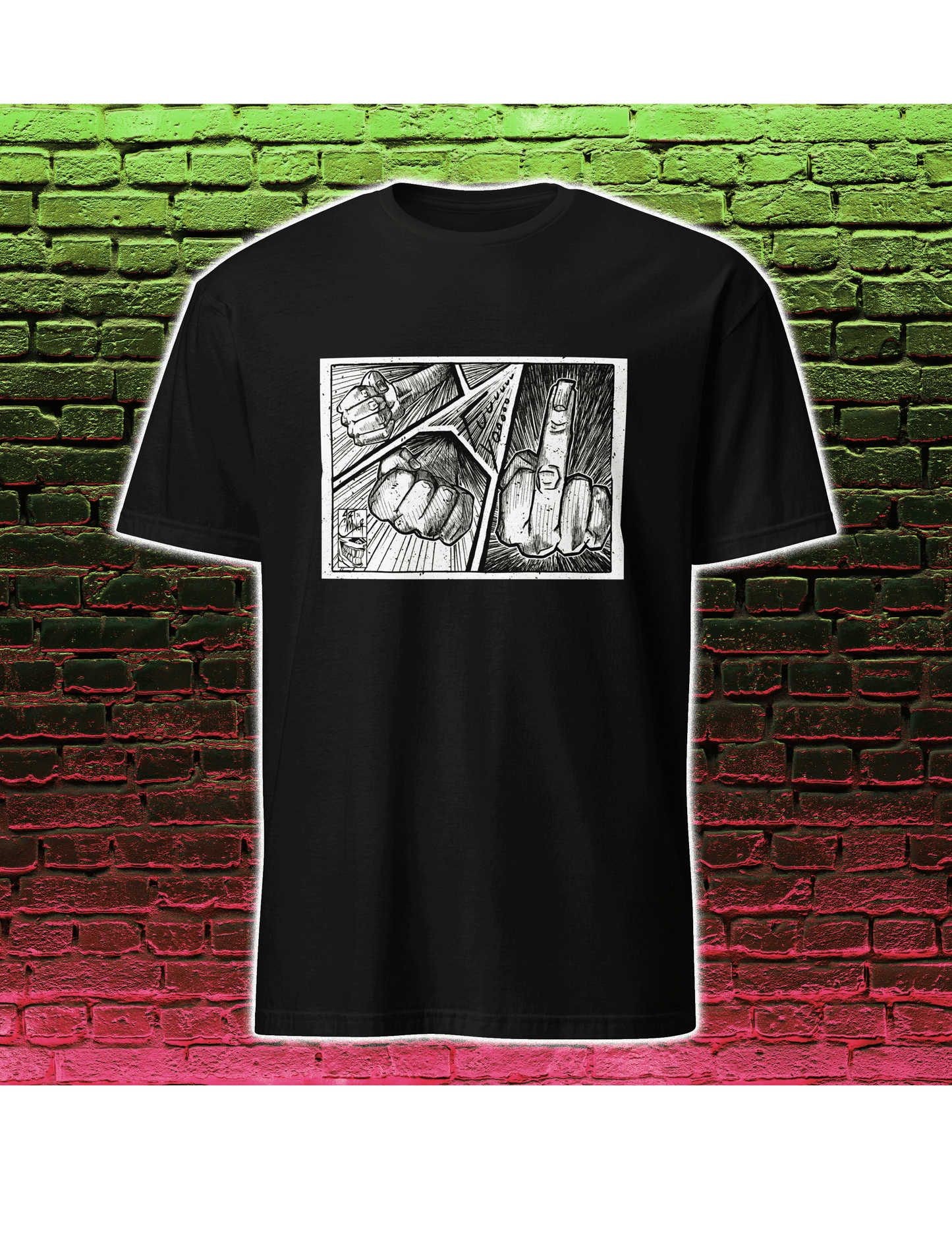 Eff U comic middle finger graphic t-shirt unisex ArtInCMinor