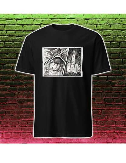 Eff U comic middle finger graphic t-shirt unisex ArtInCMinor