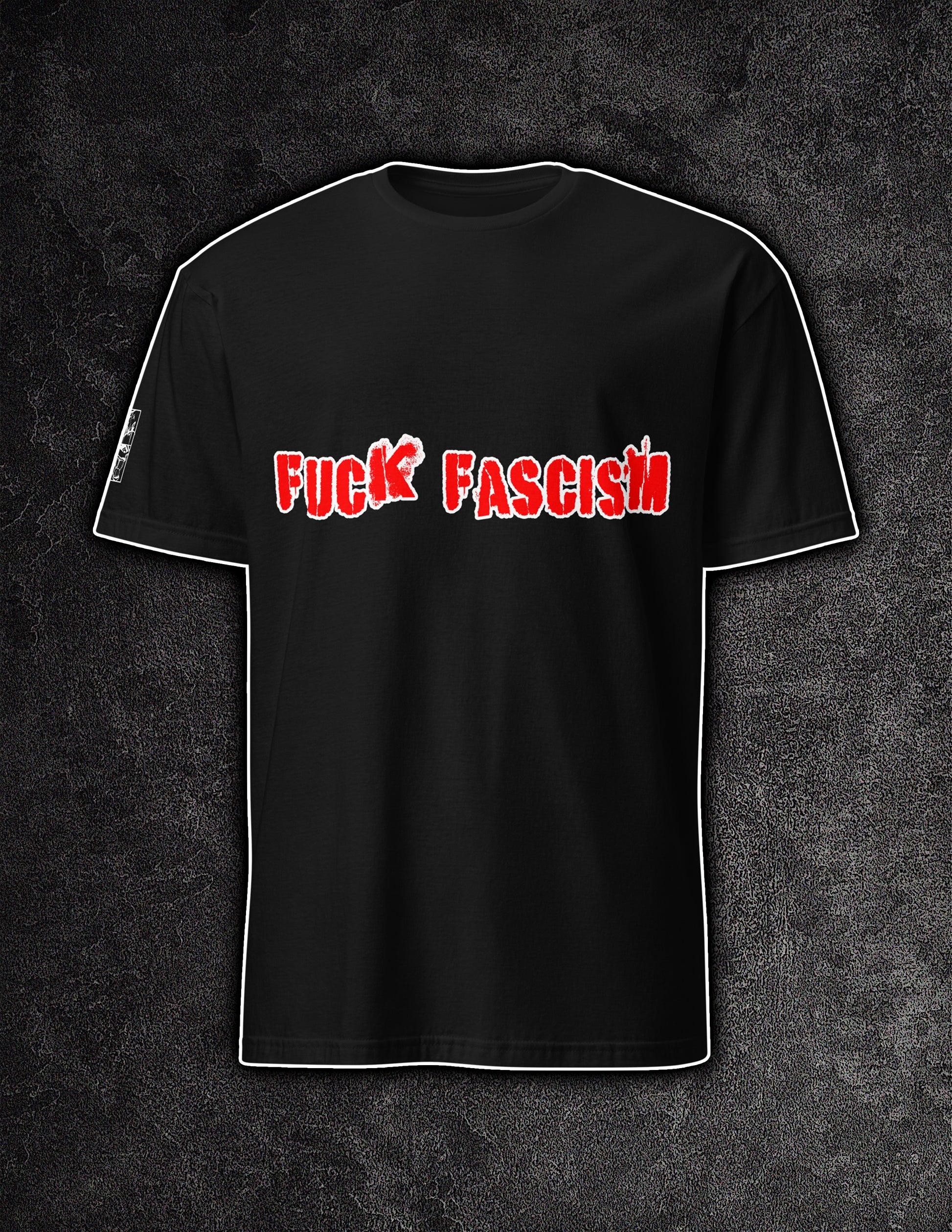 Fck Fascism red letters protest graphic t-shirt unisex ArtInCMinor