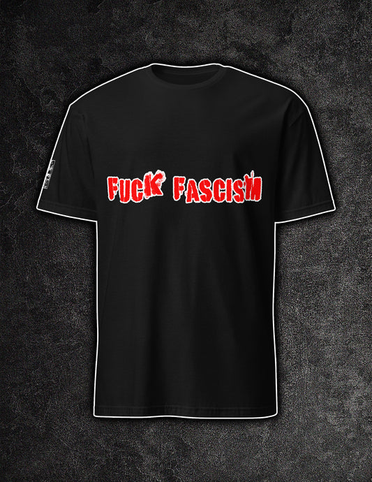 Fck Fascism red letters protest graphic t-shirt unisex ArtInCMinor