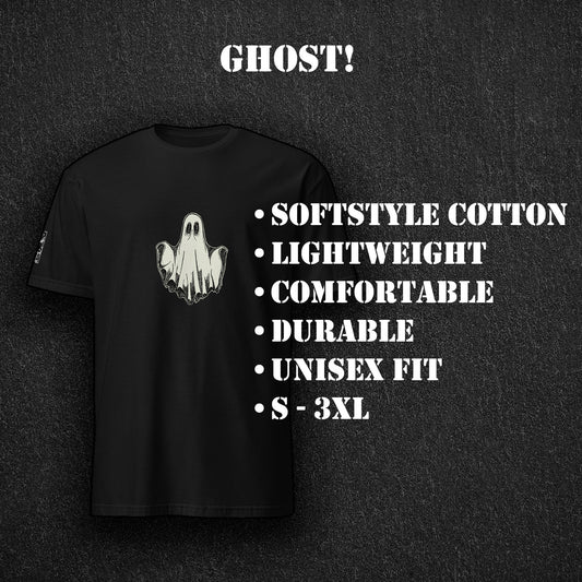 Ghost minimalist graphic t-shirt spooky unisex ArtInCMinor