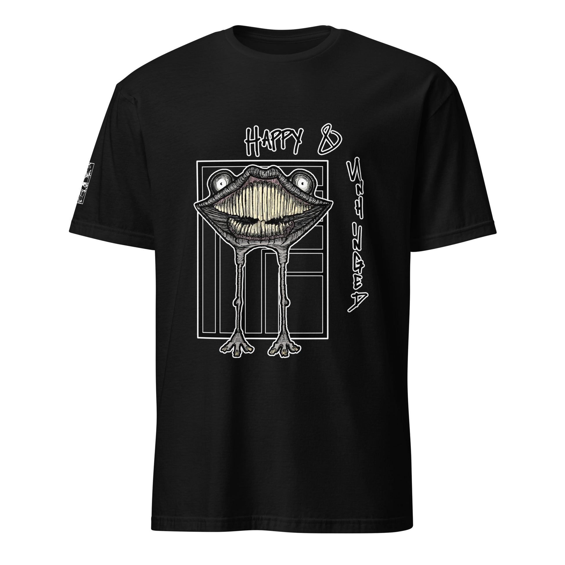 Happy and Unhinged Creature graphic t-shirt StrangeWear ArtInCMinor