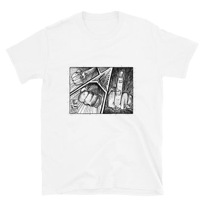 Eff U comic middle finger graphic t-shirt unisex ArtInCMinor